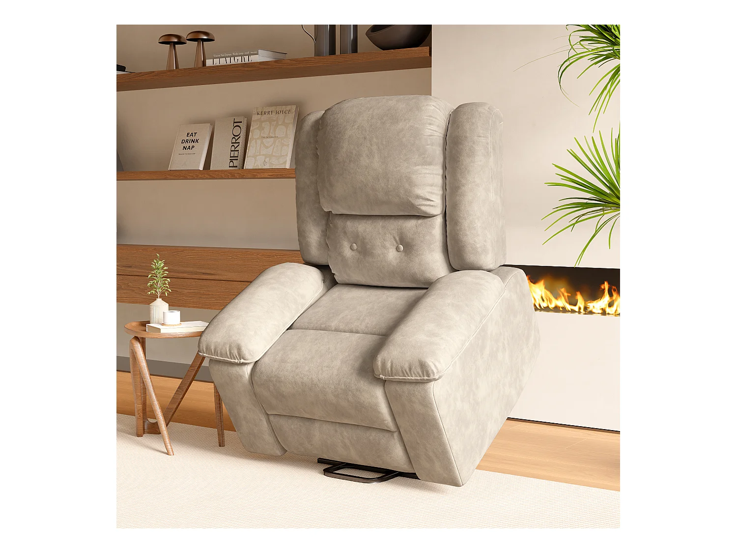 Fauteuil de Massage électrique, Fauteuil Relax avec 8 Zones de Massage Puissantes et 2 Points Chaleur, Repose-Pieds, Poches, Marron