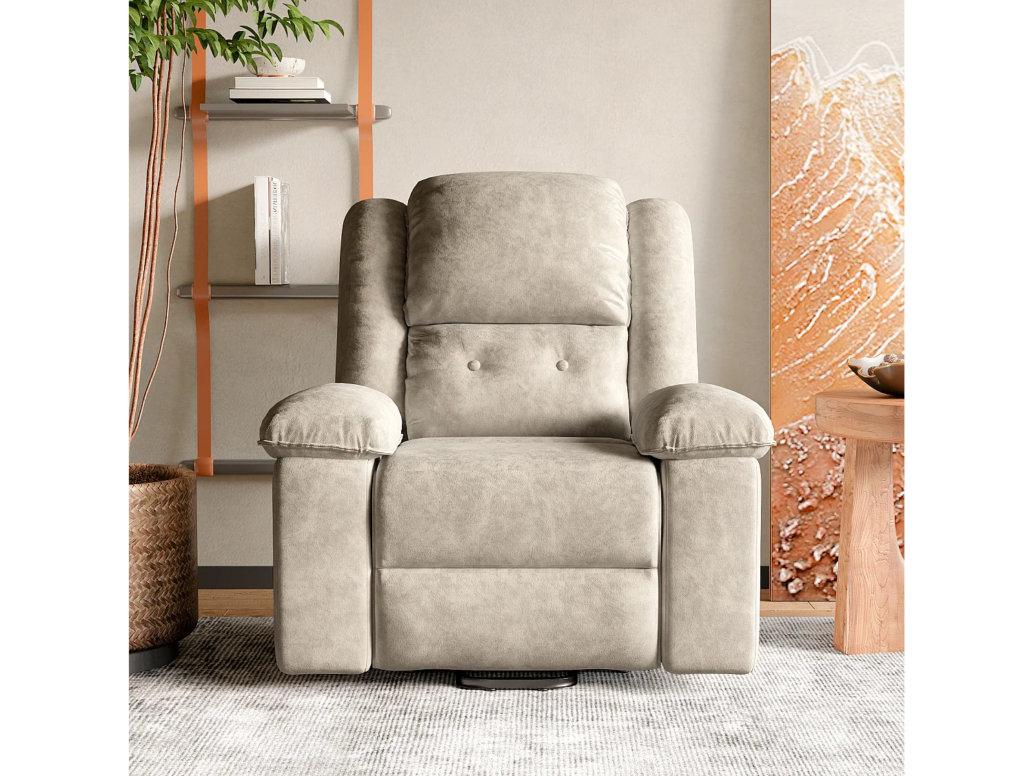 Fauteuil de Massage électrique, Fauteuil Relax avec 8 Zones de Massage Puissantes et 2 Points Chaleur, Repose-Pieds, Poches, Marron
