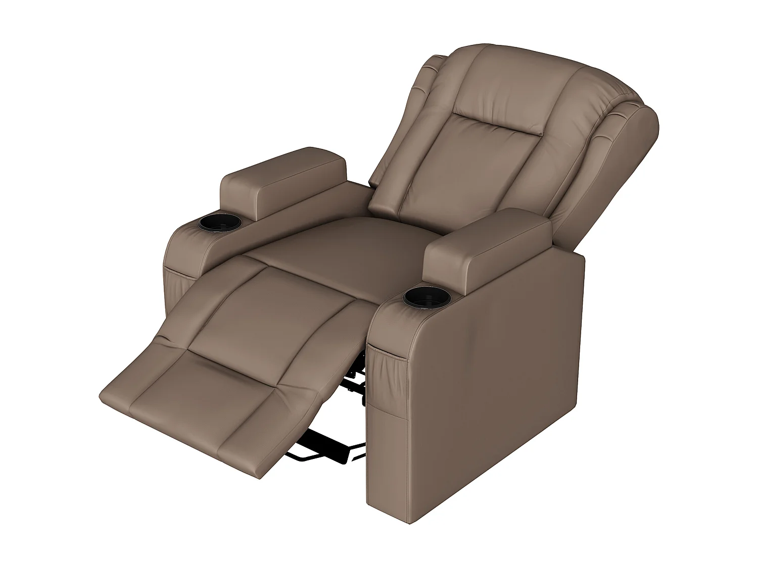 Fauteuil inclinable avec élévation électrique, fauteuil de massage avec chaleur lombaire, poches latérales, repose-pieds extensible, 2 porte-gobelets
