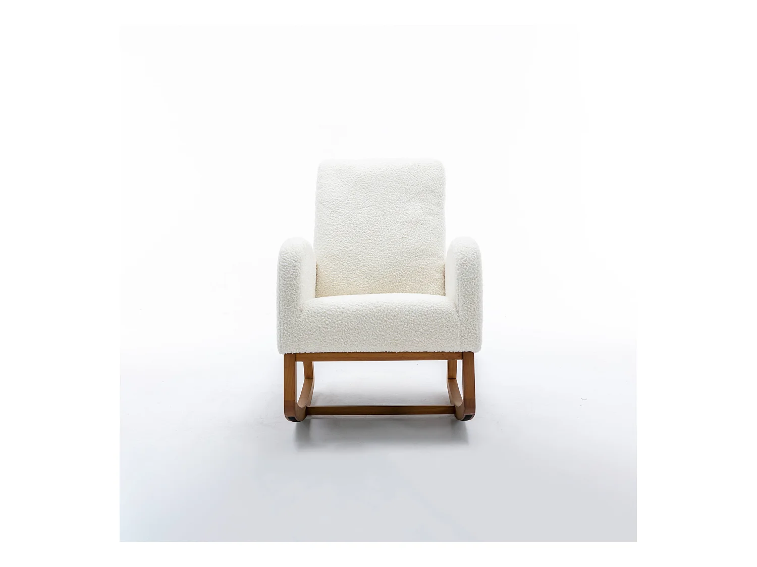 Fauteuil à bascule, Rembourrée, Pour bébé et enfant, Confortable, Avec poche latérale, Fauteuil de salon avec dossier haut, Blanc