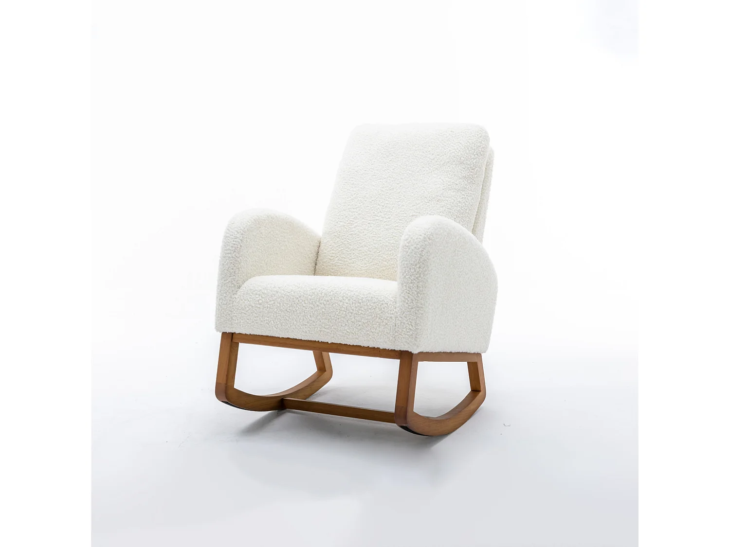 Fauteuil à bascule, Rembourrée, Pour bébé et enfant, Confortable, Avec poche latérale, Fauteuil de salon avec dossier haut, Blanc