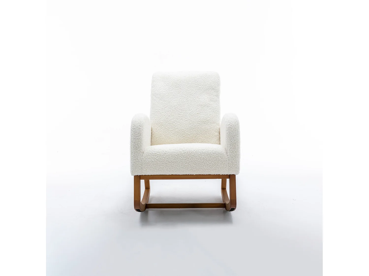Fauteuil à bascule, Rembourrée, Pour bébé et enfant, Confortable, Avec poche latérale, Fauteuil de salon avec dossier haut, Blanc