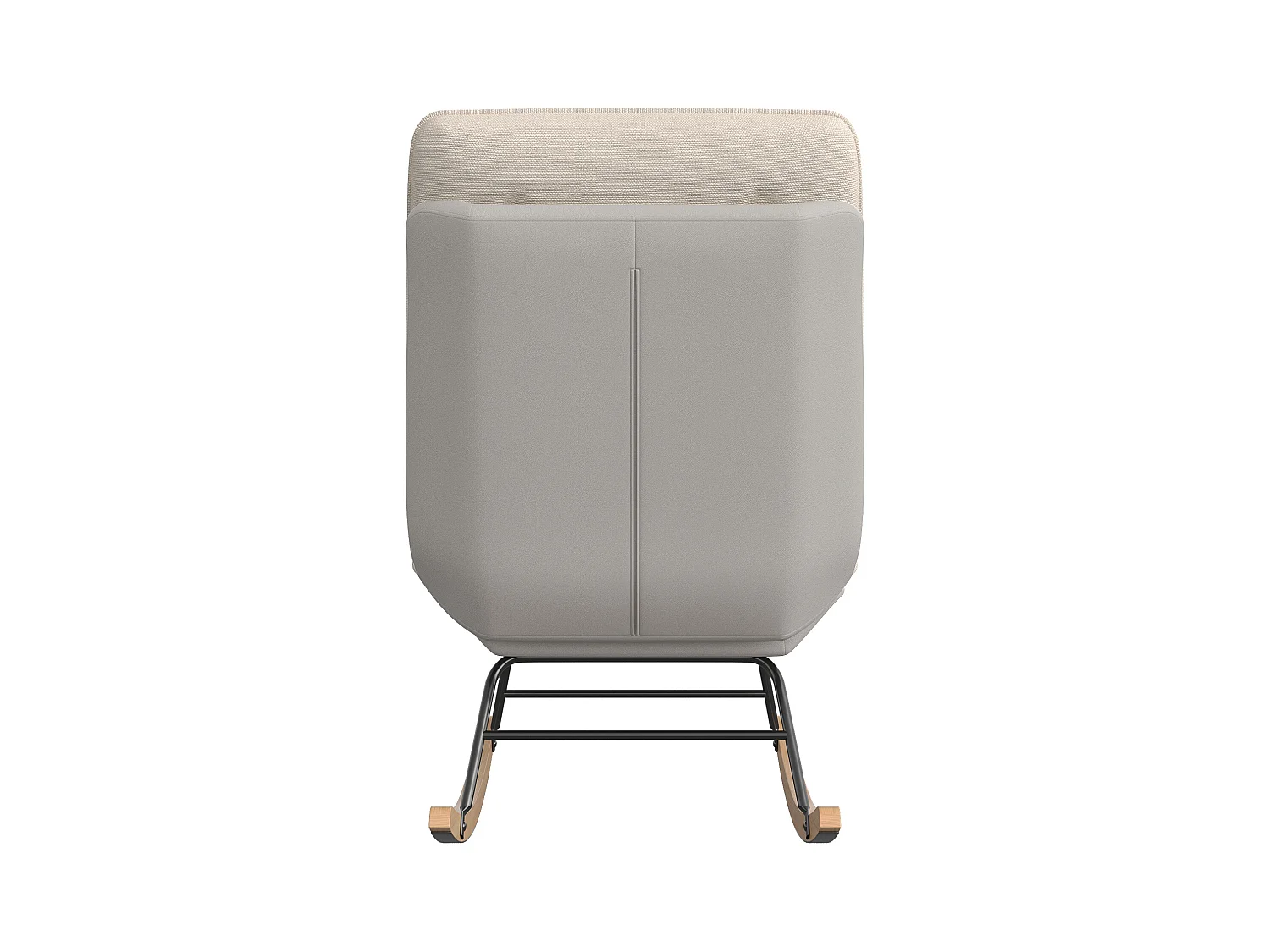 Fauteuil à Bascule - Pieds en Bois - 12 positions de dossier réglables - tissu technique - pour Salon,Chambre - beige