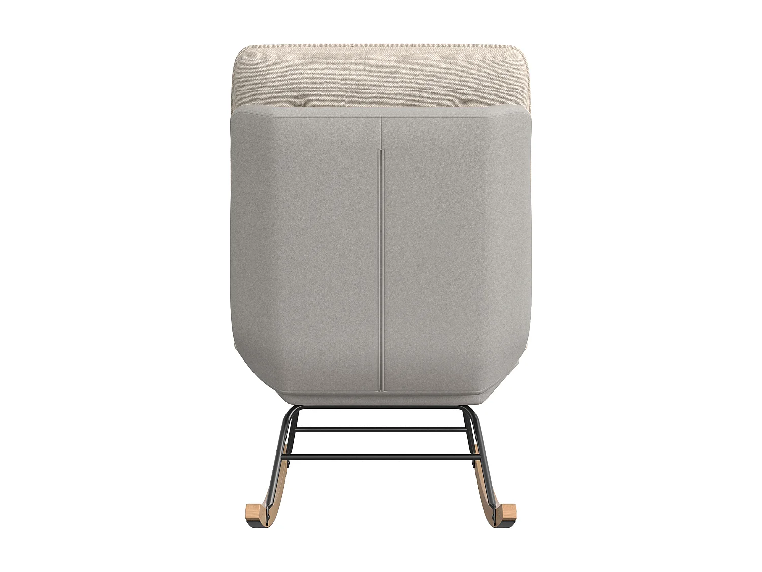 Fauteuil à Bascule - Pieds en Bois - 12 positions de dossier réglables - tissu technique - pour Salon,Chambre - beige