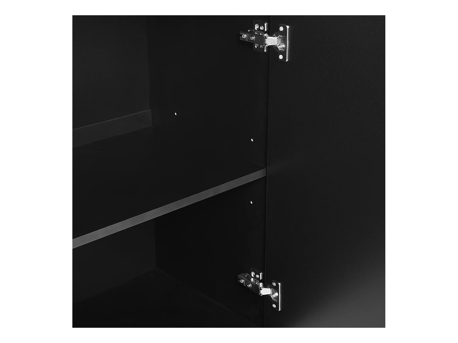 Buffet moderne 120x40x78.5cm - avec 3 portes - avec étagères réglables - motif en U - Noir