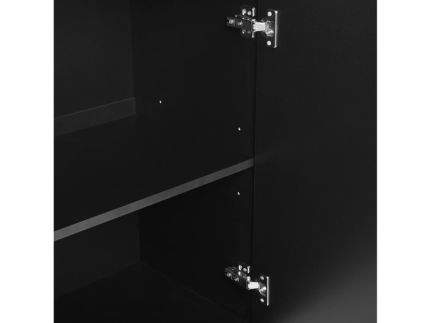 Buffet moderne 120x40x78.5cm - avec 3 portes - avec étagères réglables - motif en U - Noir