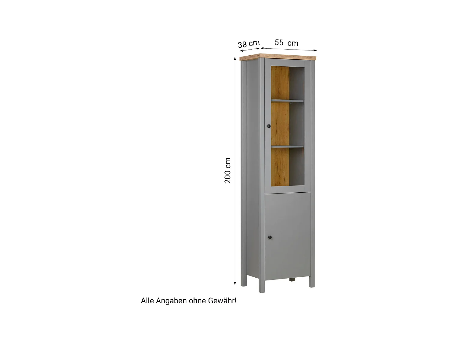 Armoire 55x200x38 cm gris