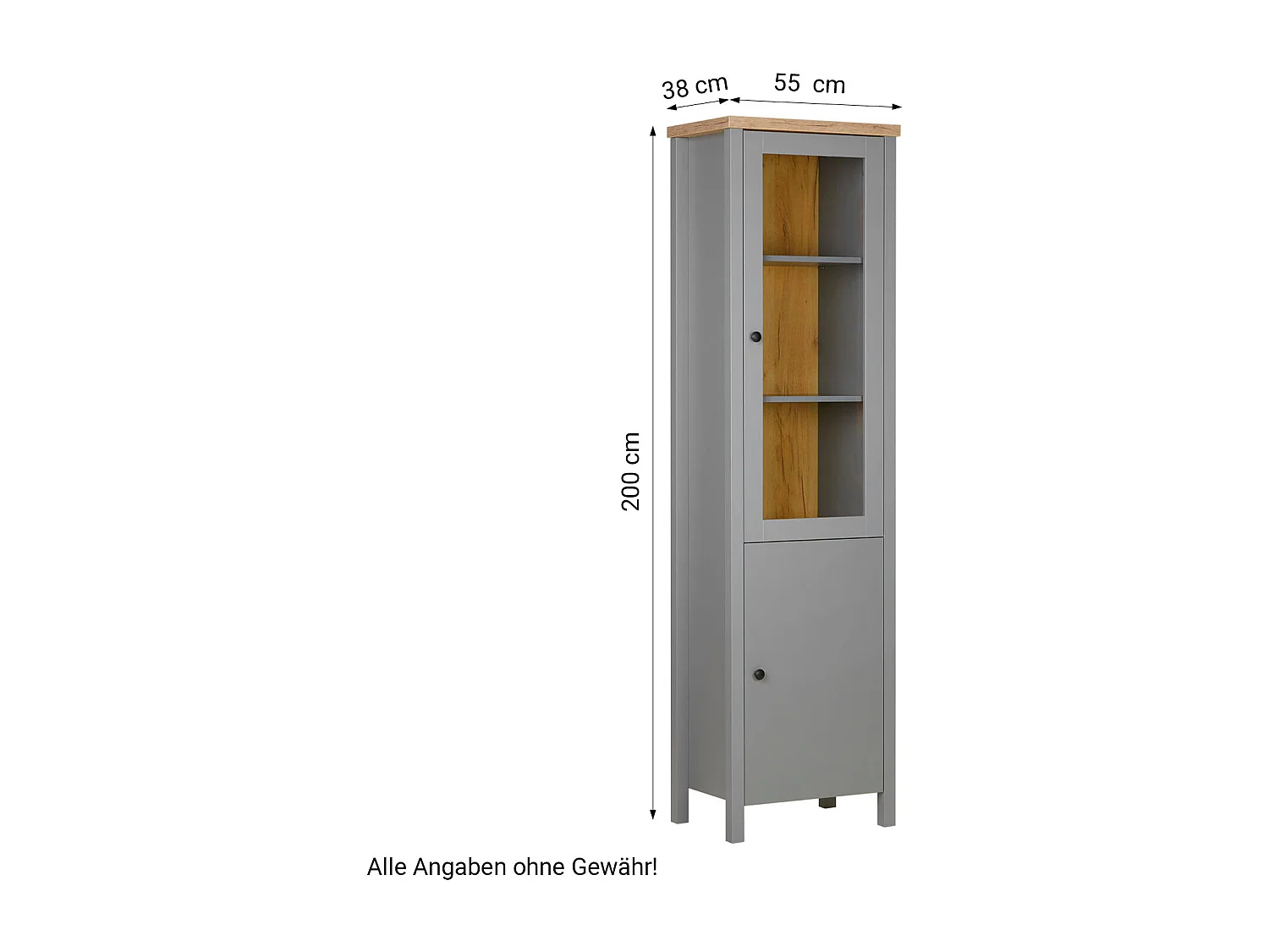 Armoire 55x200x38 cm gris