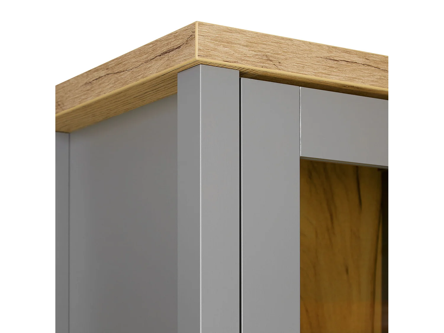 Vitrineskab, Home, 55x200x38 cm, Grå