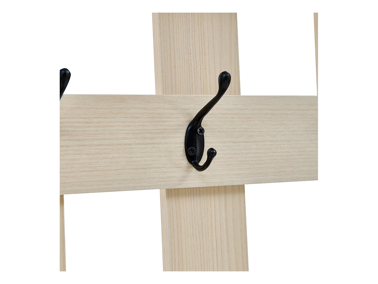 Ensemble vestiaire d'entrée 60x35x179.5 cm - avec banc - avec 4 crochets - 2 portes - Naturel