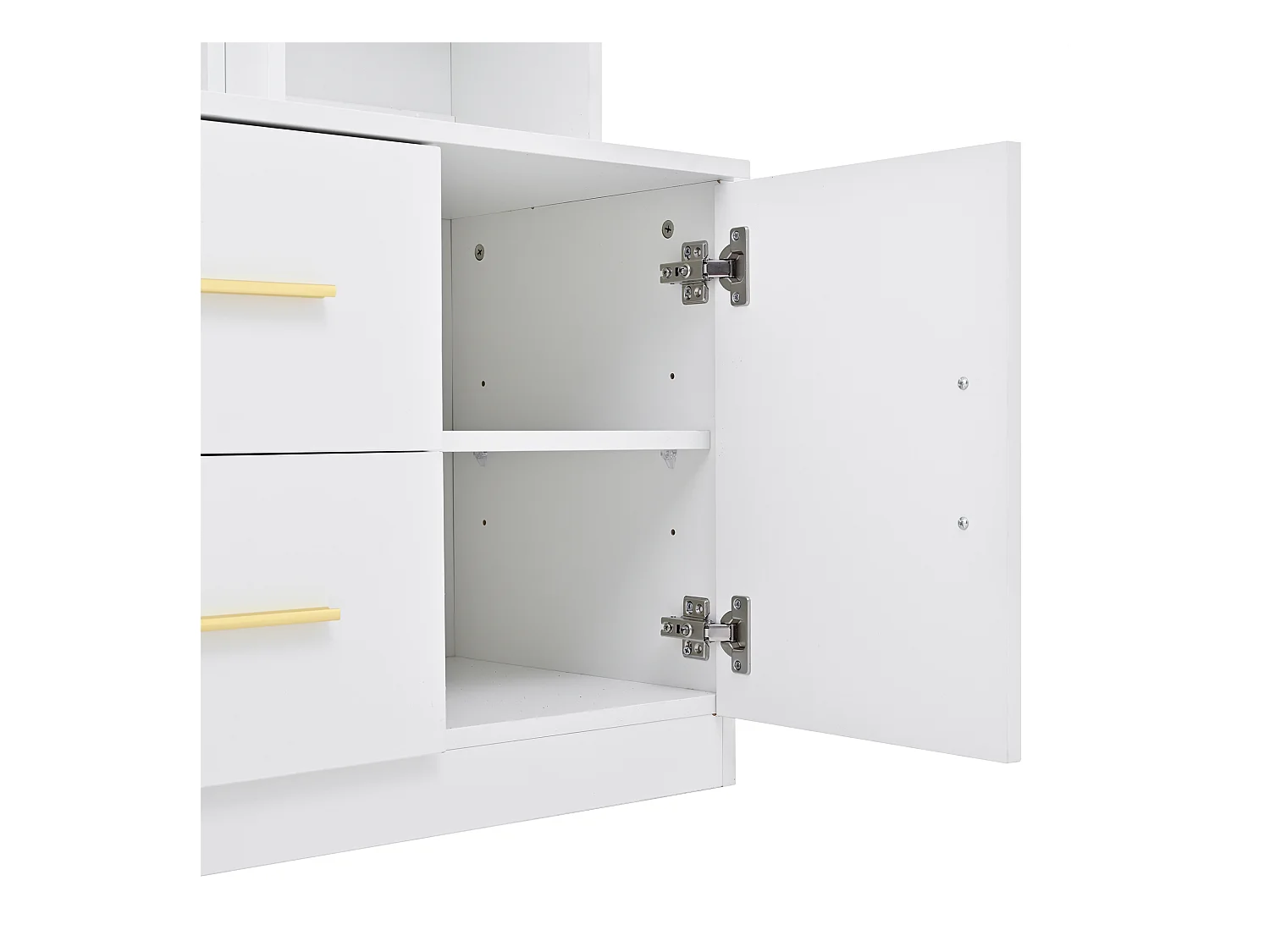 Ensemble vestiaire d'entrée 90x40x180cm - avec meuble à chaussures et miroir - 2 tiroirs et 2 portes - avec étagères - Blanc