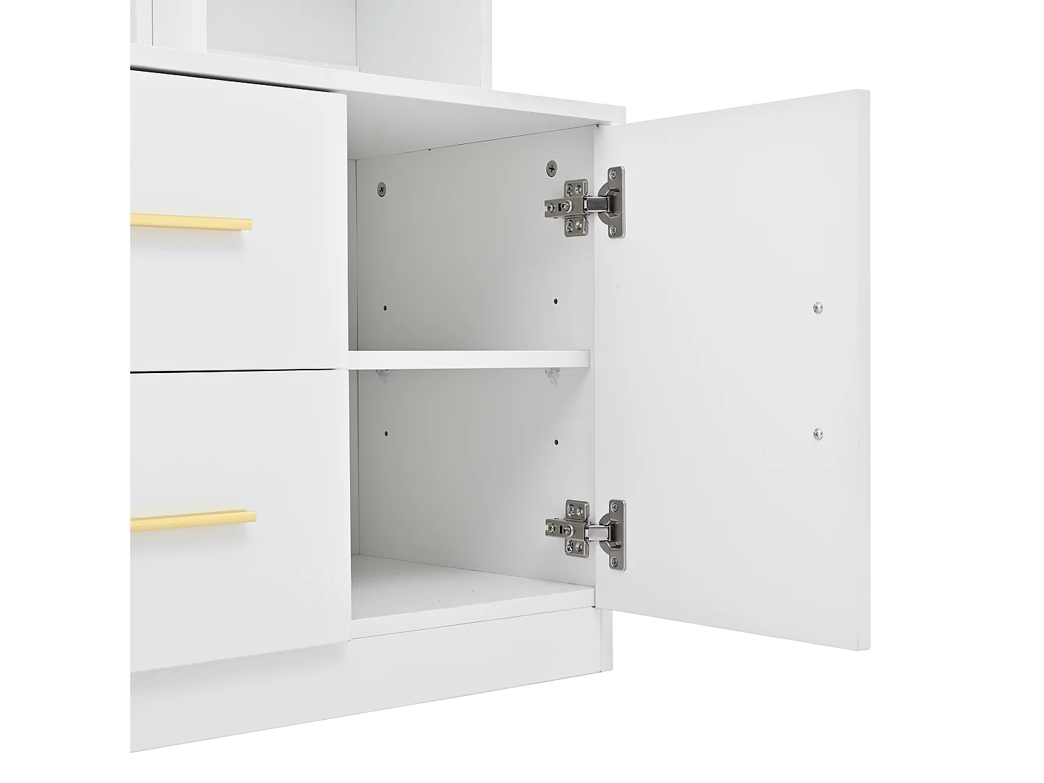 Set ingresso con appendiabiti 90x40x180cm - con mobile porta scarpe e specchio - 2 cassetti e 2 ante - con ripiani - Bianco