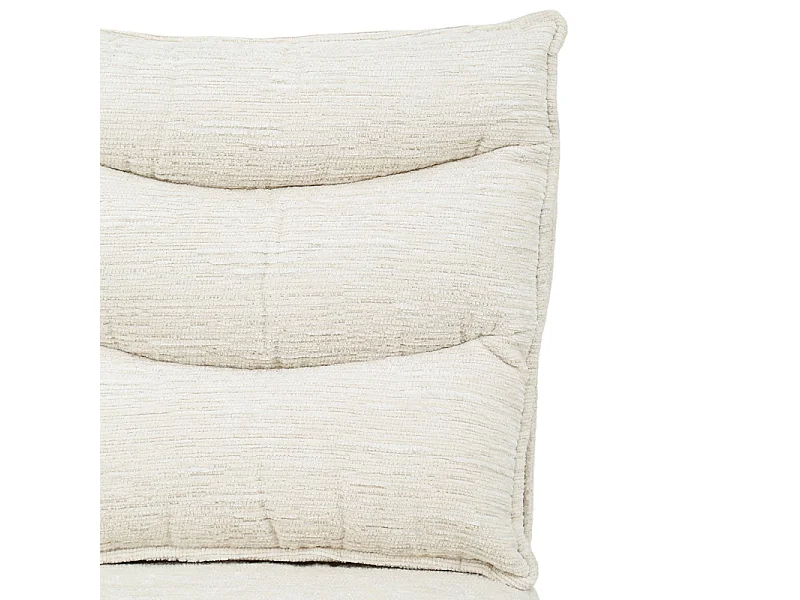 Chaise pivotante 360° matelassé tissu doux écru pieds bois - DARCY