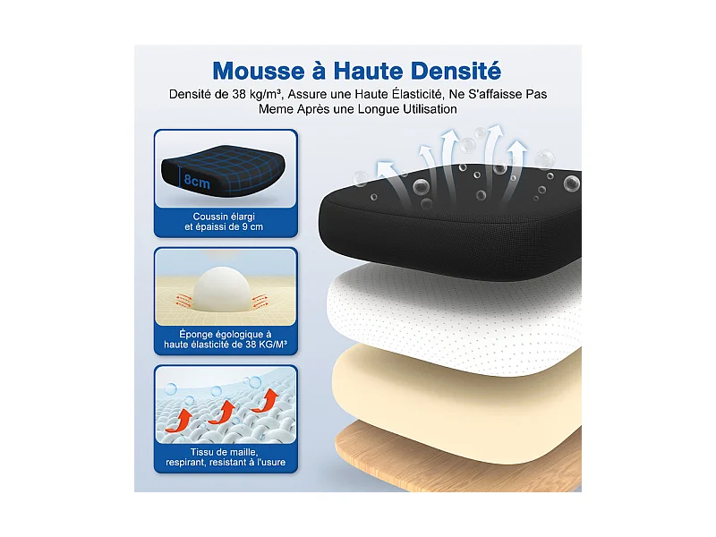 Chaise de bureau,Fauteuil de bureau,Capacité De Charge De 150 Kg,Accoudoirs réglables en hauteur Et Soutien Du Dossier Réglable