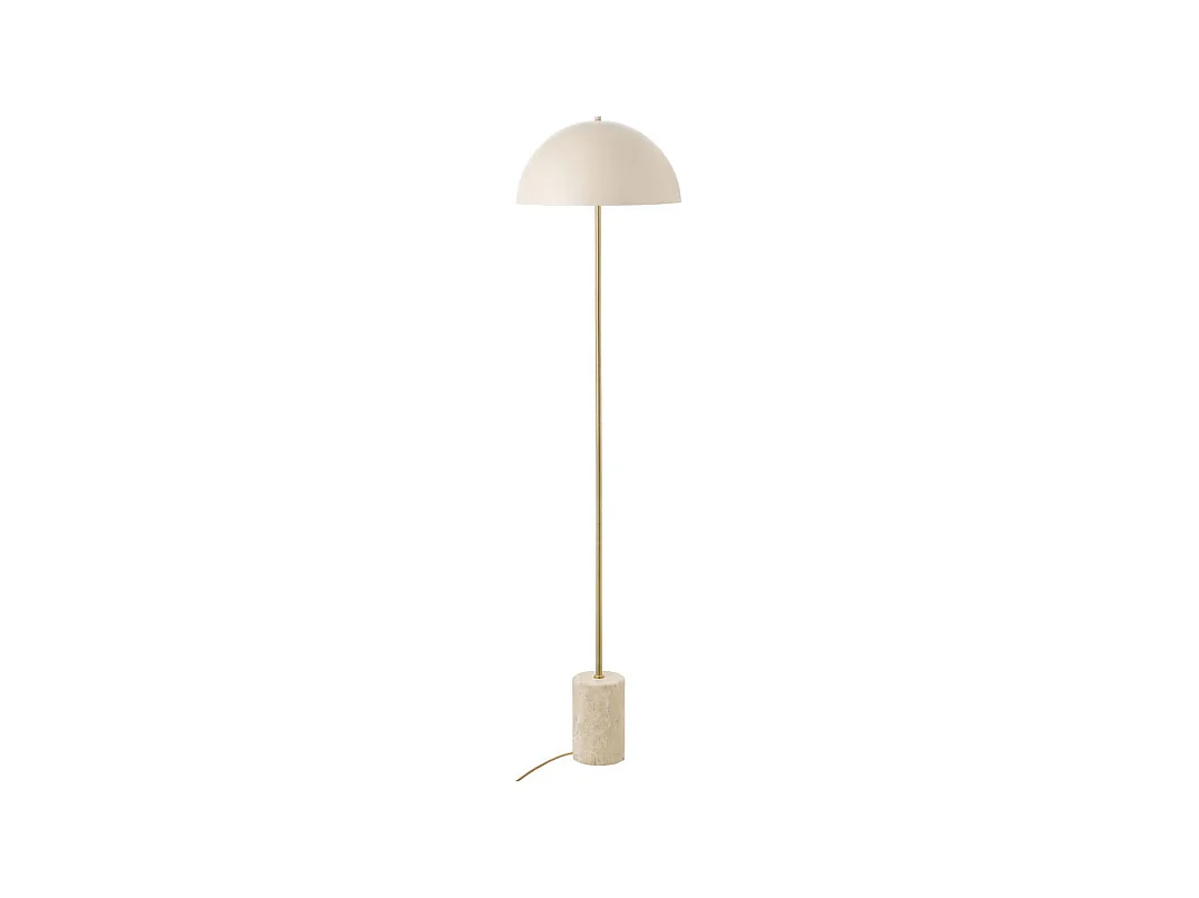 Sheffield - Lampadaire en marbre et métal H115cm - Beige