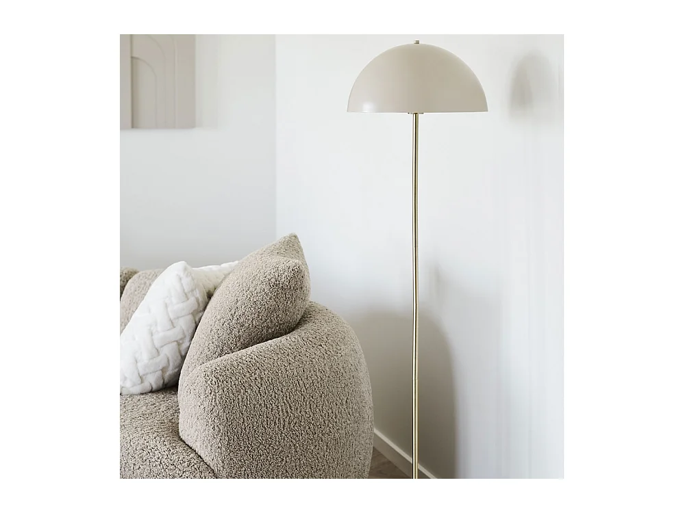 Sheffield - Lampadaire en marbre et métal H115cm - Beige