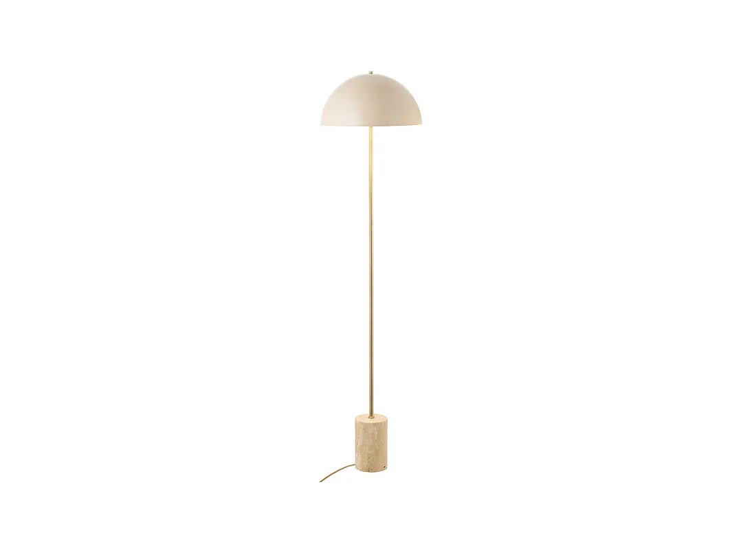 Sheffield - Lampadaire en marbre et métal H115cm - Beige