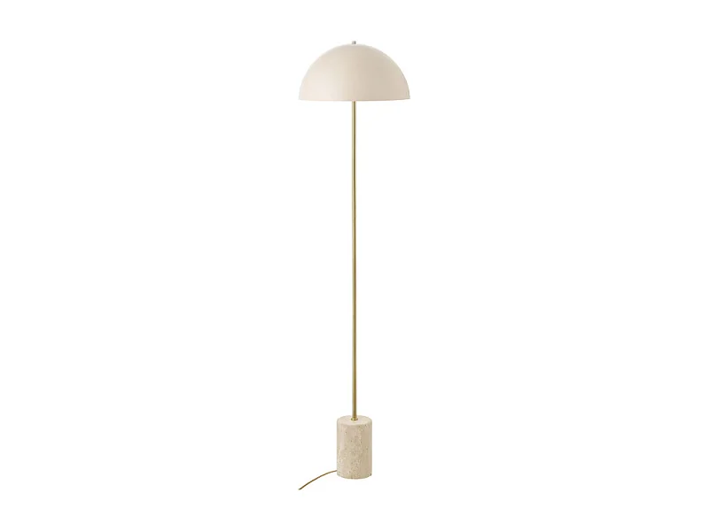 Sheffield - Lampadaire en marbre et métal H115cm - Beige