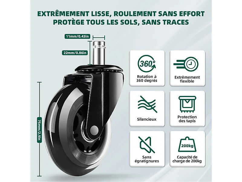 Chaise de bureau,Fauteuil de bureau,Capacité De Charge De 150 Kg,Accoudoirs Rabattables À 90°Et Soutien Du Dossier Réglable