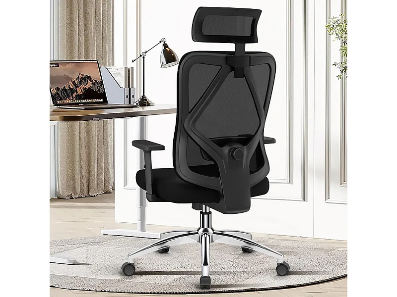 Chaise de bureau,Fauteuil de bureau,Capacité De Charge De 150 Kg,Accoudoirs Rabattables À 90°Et Soutien Du Dossier Réglable