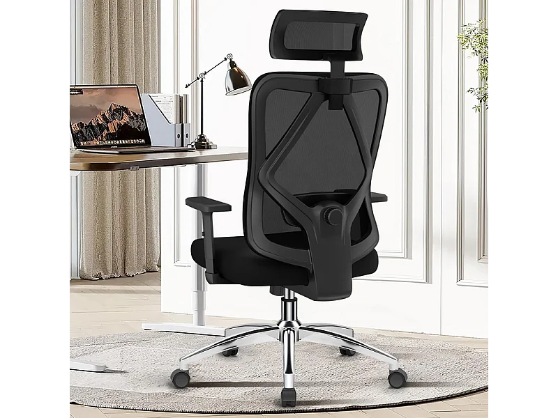 Chaise de bureau,Fauteuil de bureau,Capacité De Charge De 150 Kg,Accoudoirs Rabattables À 90°Et Soutien Du Dossier Réglable