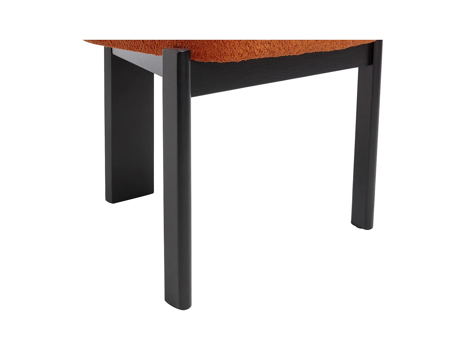 Lot de 6 chaises en tissu bouclette et bois d'hévéa noir - Terracotta - WILANA