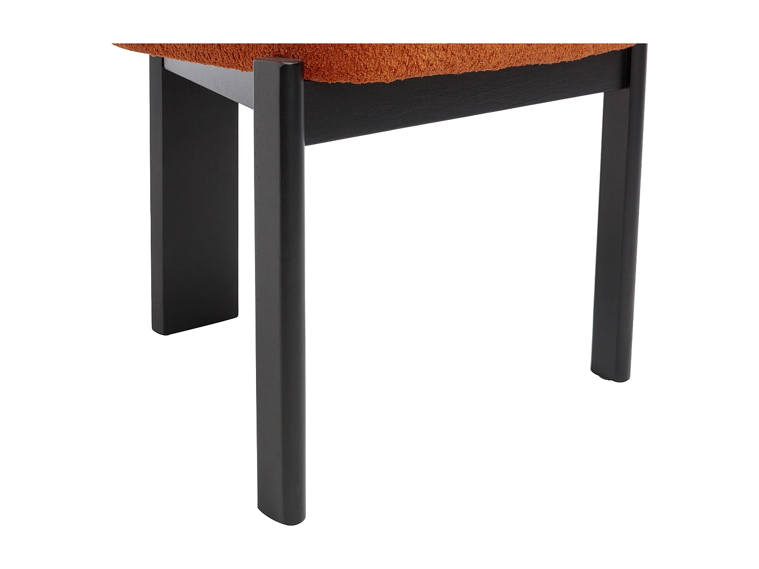 Lot de 6 chaises en tissu bouclette et bois d'hévéa noir - Terracotta - WILANA