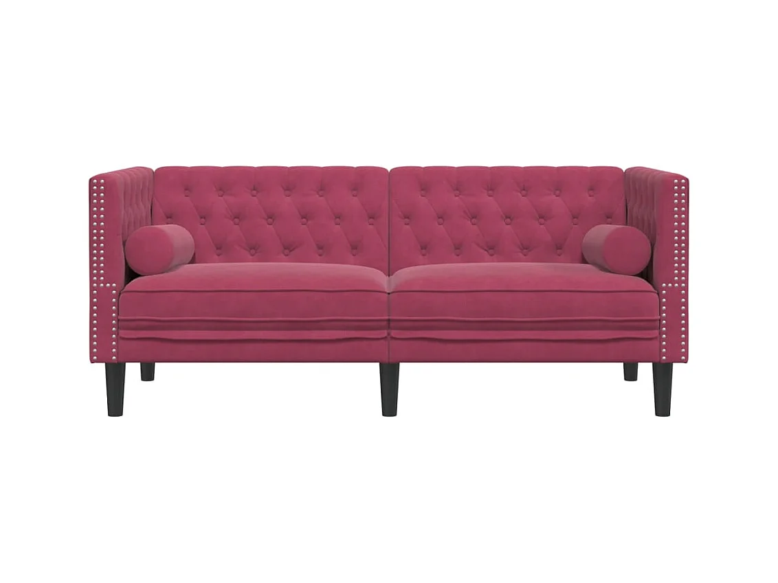 Canapé Chesterfield 2 places | Sofa pour Salon avec traversins velours
