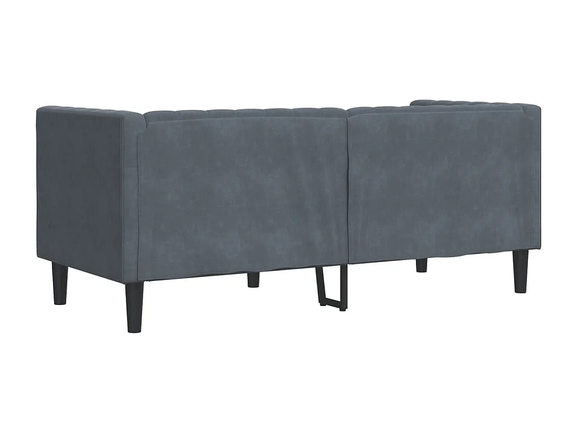 Canapé Chesterfield 2 places | Sofa pour Salon avec traversins gris foncé velours