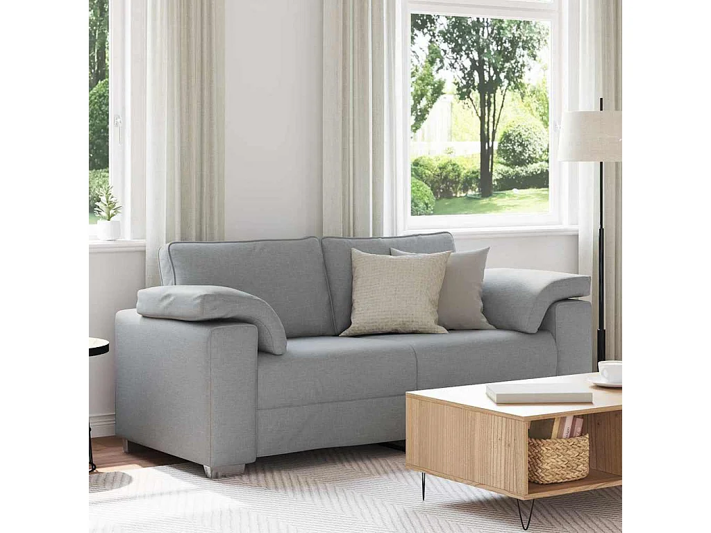 Canapé 2 places | Sofa pour Salon  avec coussin Gris clair 180x77x82 cm tissu