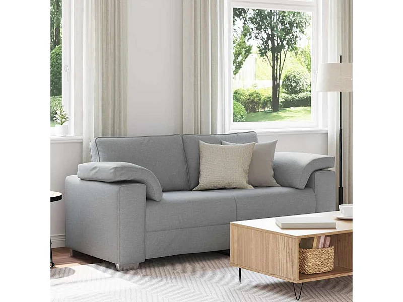 Canapé 2 places | Sofa pour Salon  avec coussin Gris clair 180x77x82 cm tissu