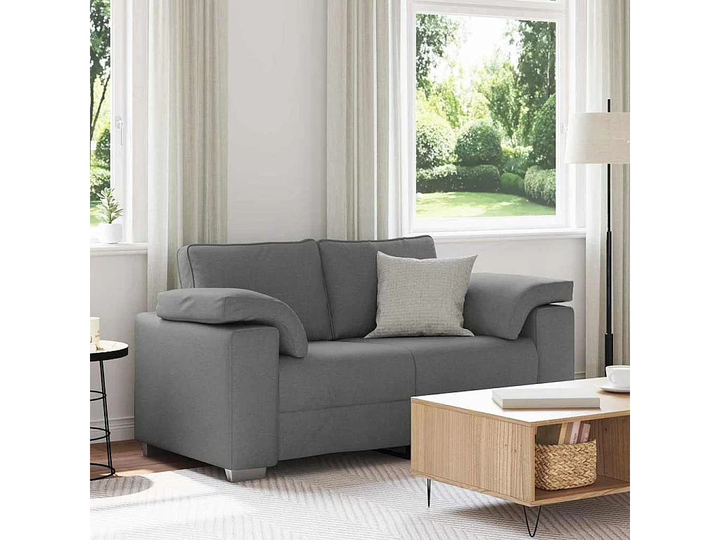 Canapé 2 places | Sofa pour Salon  avec coussin Gris foncé 160x77x82 cm tissu