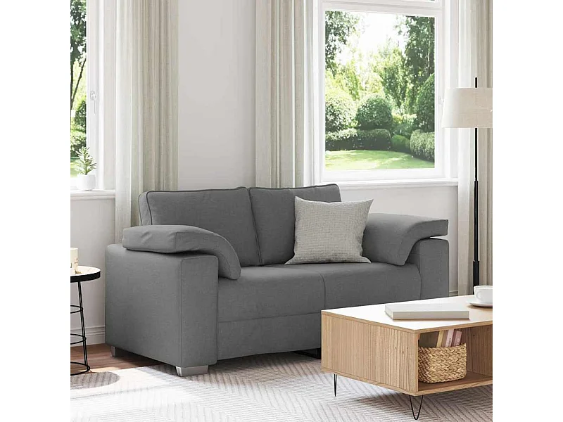 Canapé 2 places | Sofa pour Salon  avec coussin Gris foncé 160x77x82 cm tissu