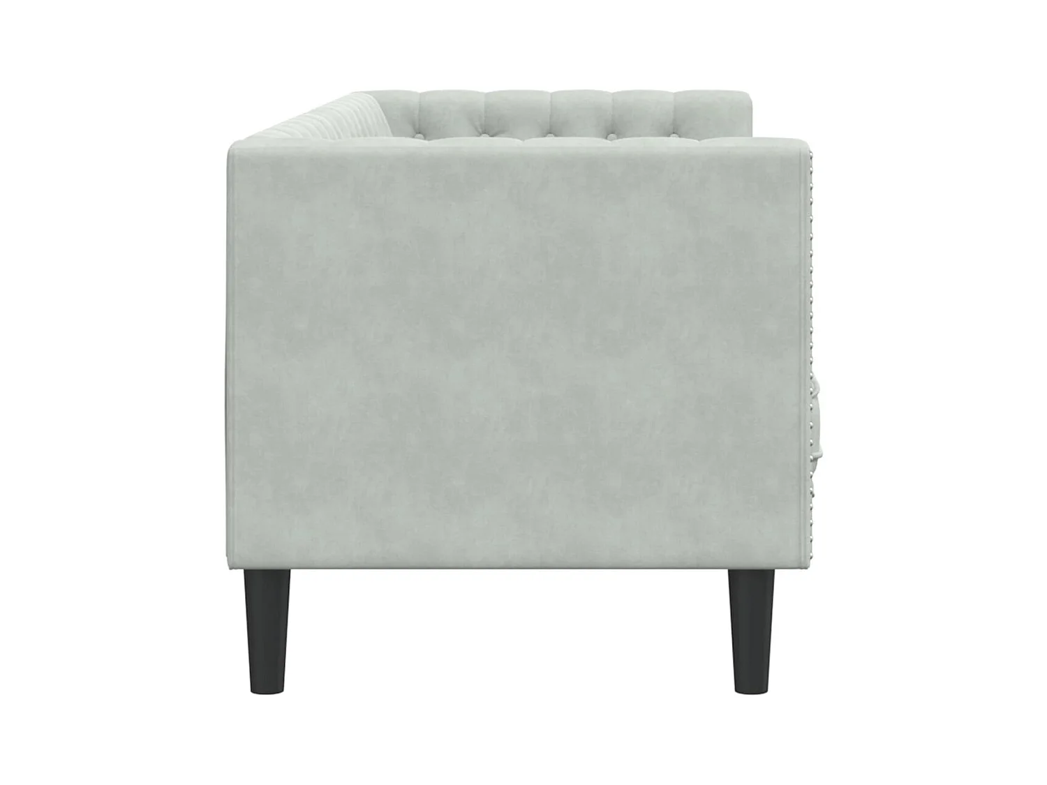 Canapé Chesterfield 3 places | Sofa pour Salon avec traversins gris clair velours
