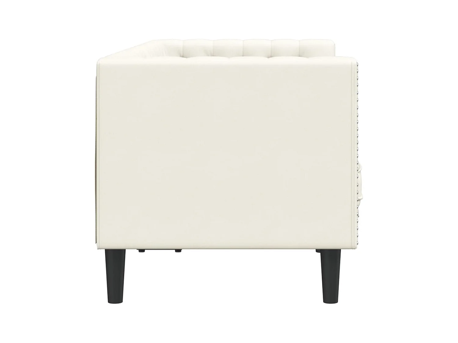 Canapé Chesterfield 2 places | Sofa pour Salon avec traversins crème velours