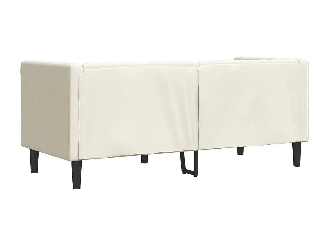 Canapé Chesterfield 2 places | Sofa pour Salon avec traversins crème velours