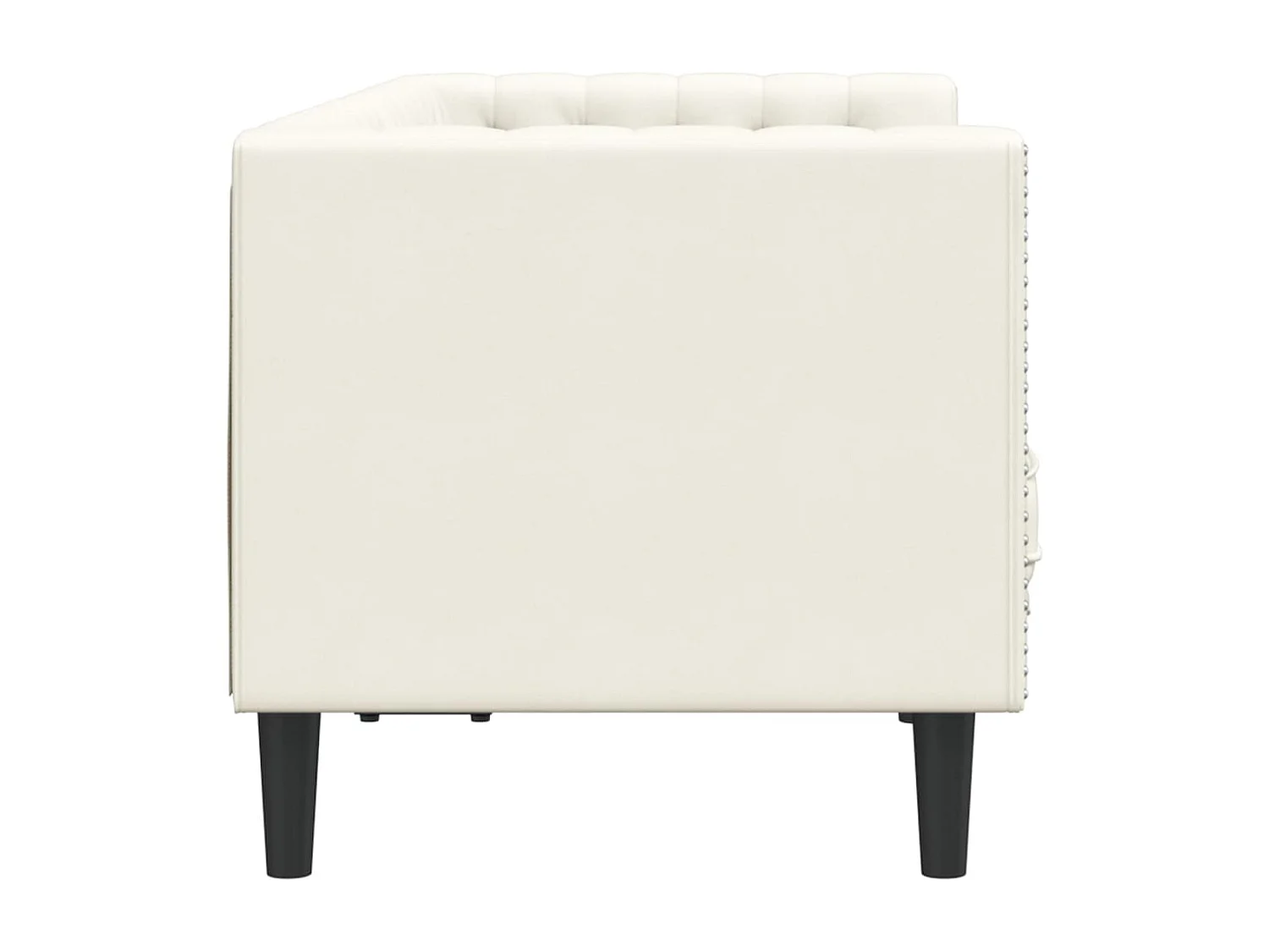 Canapé Chesterfield 2 places | Sofa pour Salon avec traversins crème velours