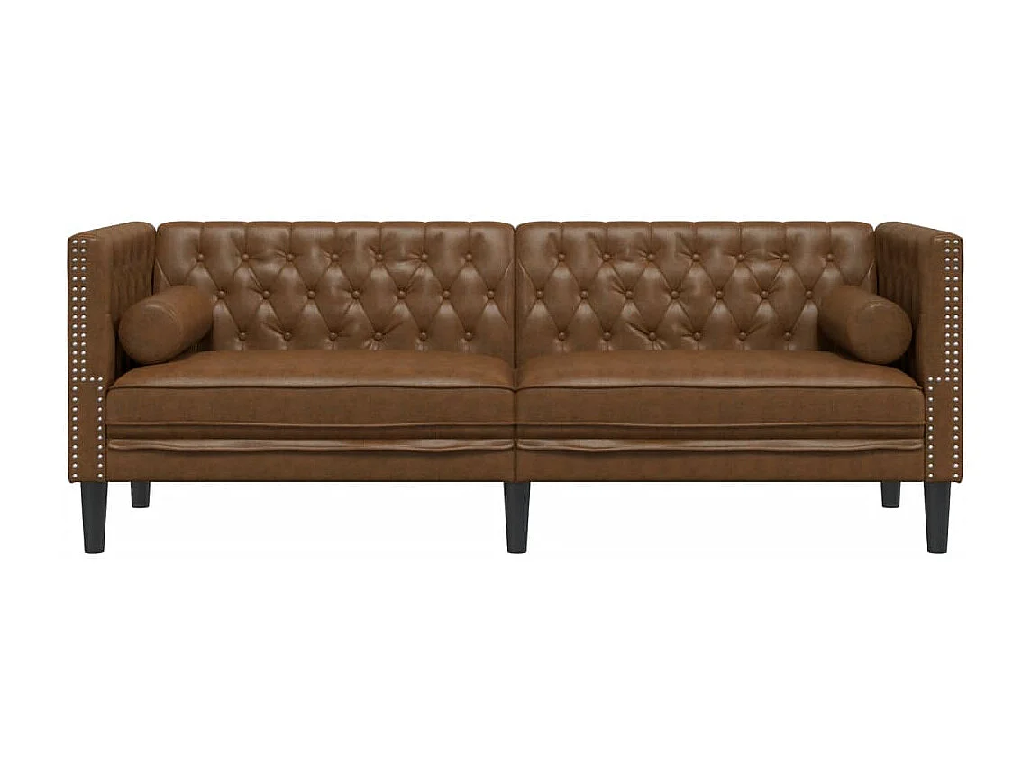 Canapé Chesterfield 3 places | Sofa pour Salon avec traversins similicuir daim