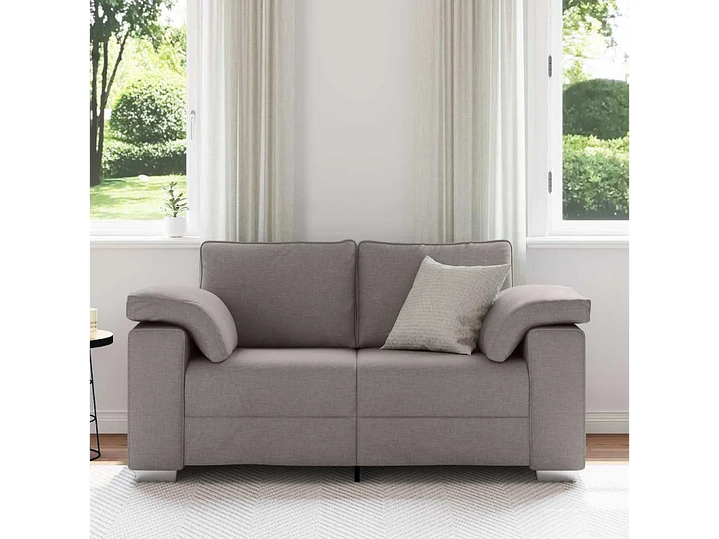 Canapé 2 places | Sofa pour Salon  avec coussin Taupe 160x77x82 cm tissu