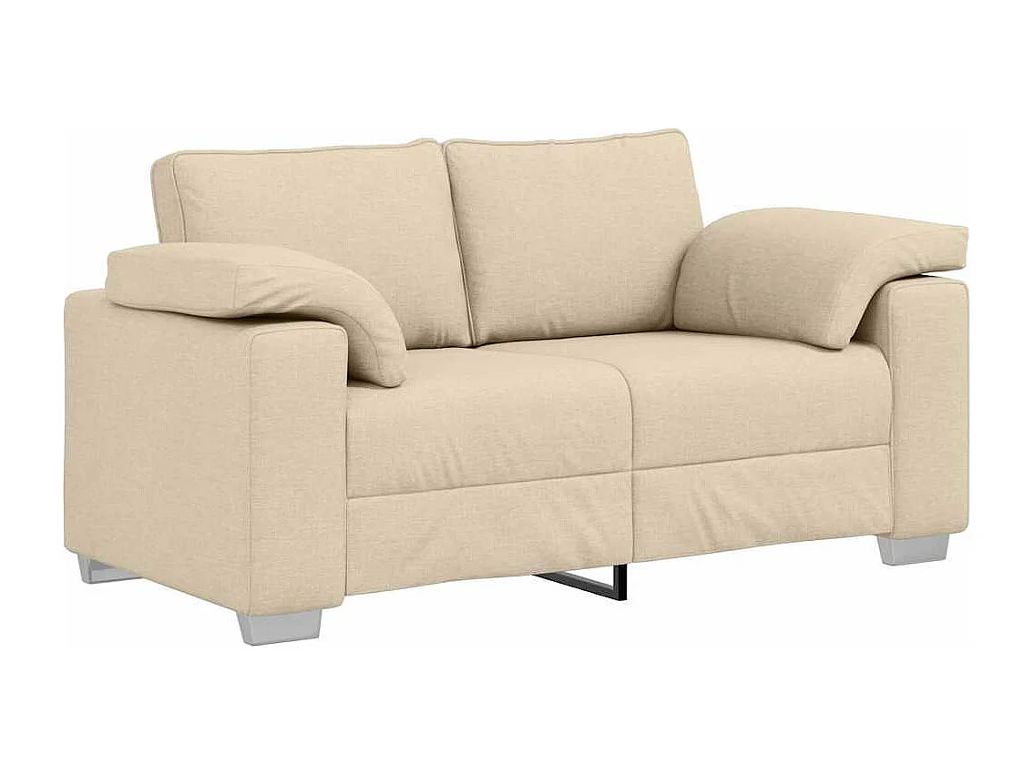 Canapé 2 places | Sofa pour Salon  avec coussin Crème 160x77x82 cm tissu