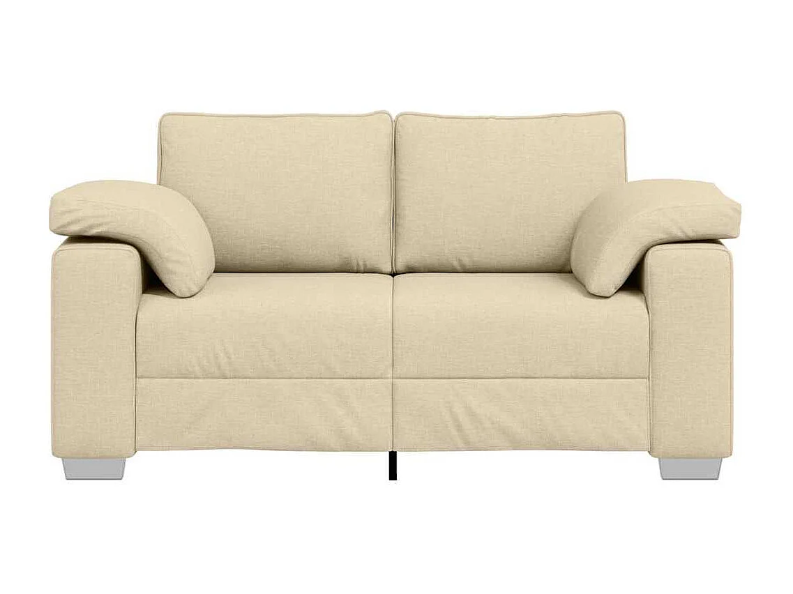 Canapé 2 places | Sofa pour Salon  avec coussin Crème 160x77x82 cm tissu