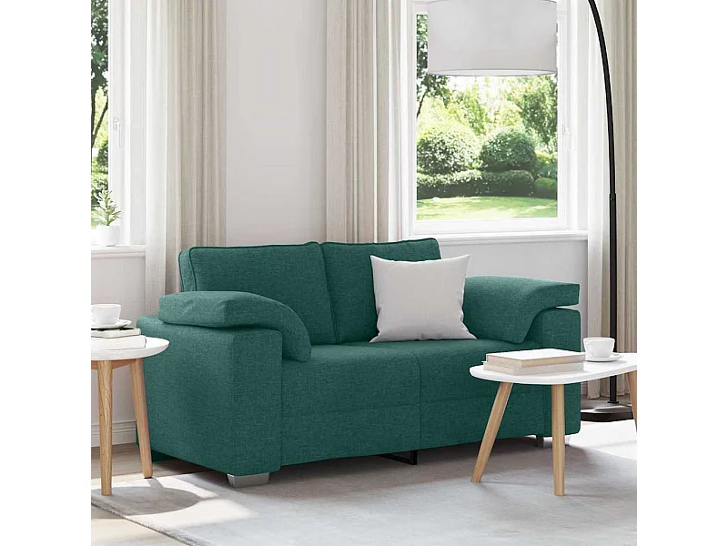 Canapé 2 places | Sofa pour Salon  avec coussin Vert foncé 160x77x82 cm tissu