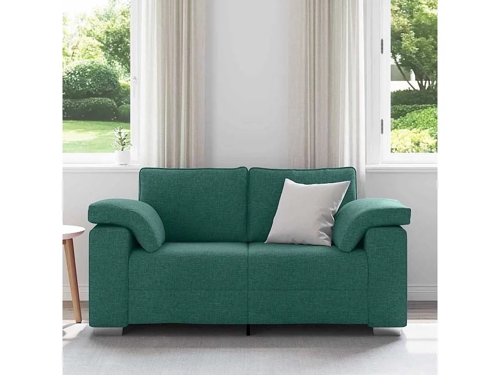 Canapé 2 places | Sofa pour Salon  avec coussin Vert foncé 160x77x82 cm tissu