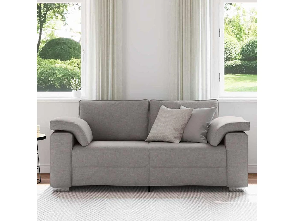 Canapé 2 places | Sofa pour Salon  avec coussin Taupe 180x77x82 cm tissu