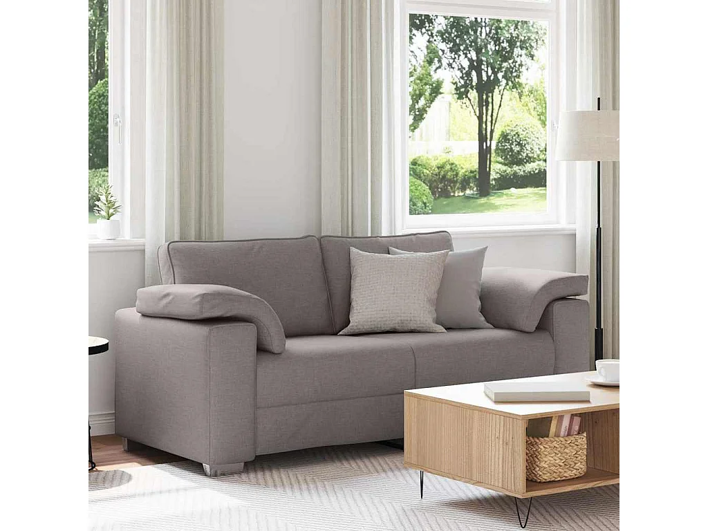 Canapé 2 places | Sofa pour Salon  avec coussin Taupe 180x77x82 cm tissu
