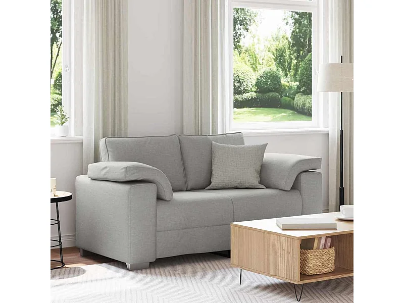 Canapé 2 places | Sofa pour Salon  avec coussin Gris nuage 160x77x82 cm tissu