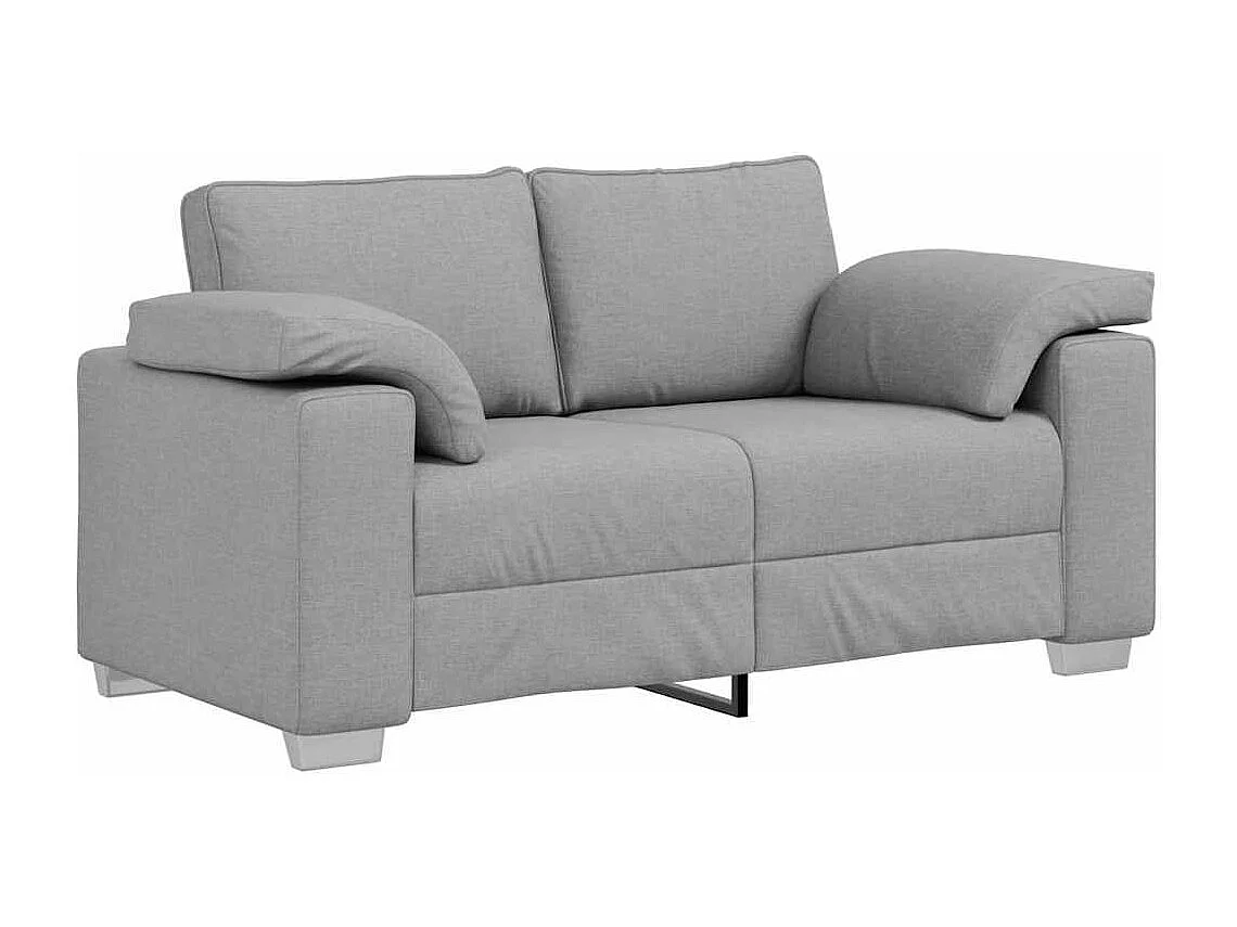 Canapé 2 places en tissu gris nuage 160x77x82 cm