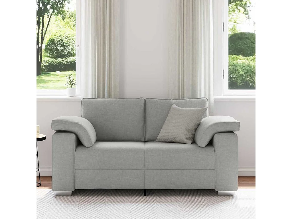 Canapé 2 places en tissu gris nuage 160x77x82 cm