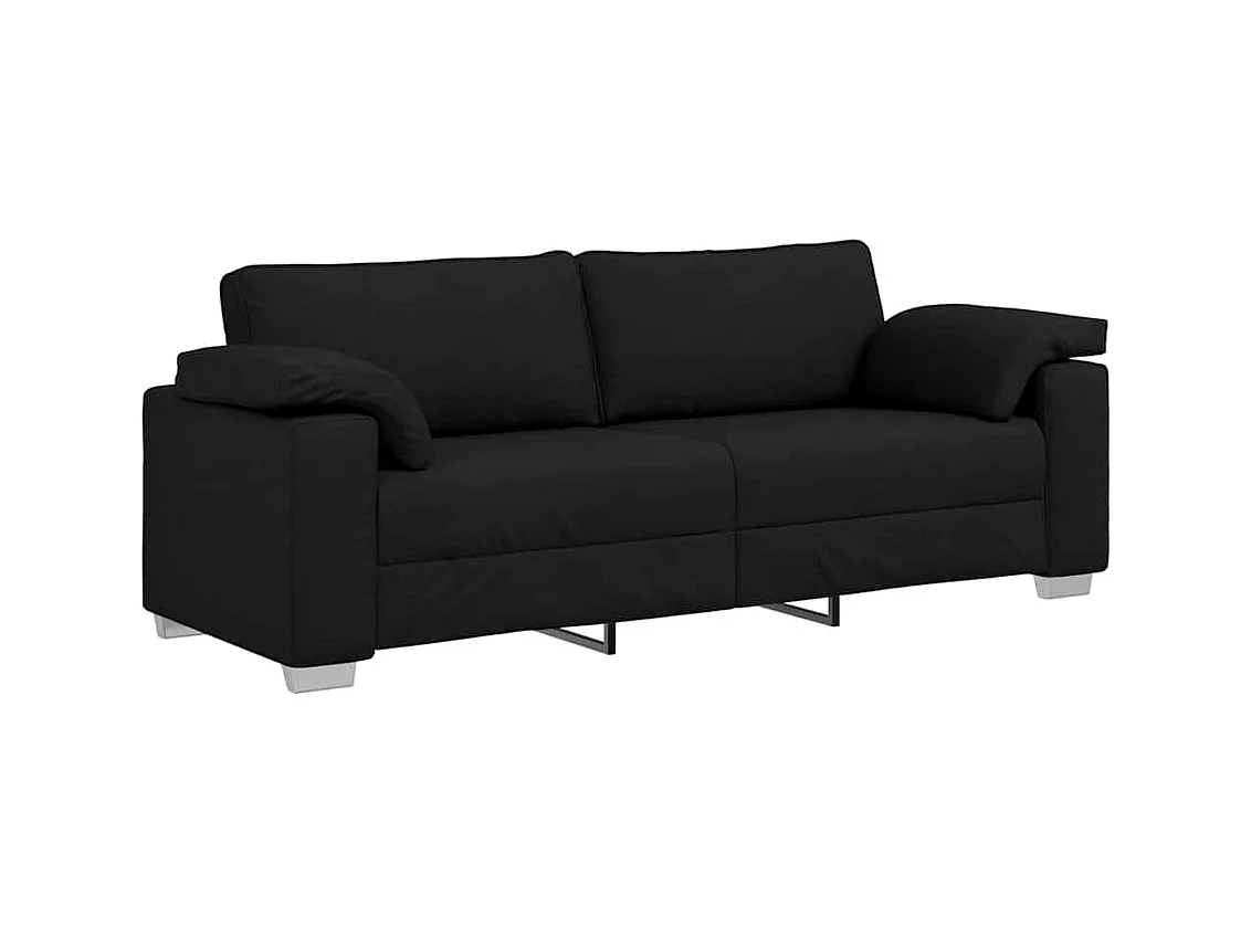 Canapé 2 places | Sofa pour Salon  avec coussin Noir 219x77x82 cm tissu