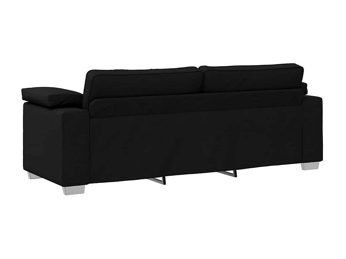 Canapé 2 places | Sofa pour Salon  avec coussin Noir 219x77x82 cm tissu